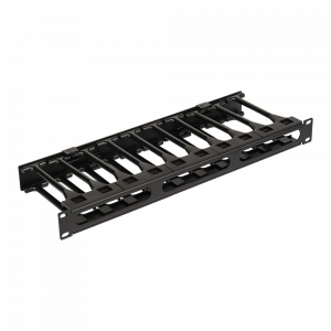 Кабельный органайзер 19" c пластиковыми пальцами и крышкой