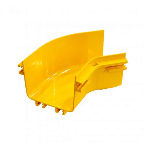 Горизонтальный поворот 45° оптического лотка, желтый