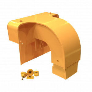 Спуск кабельный под трубу 56 мм, с крышкой, желтый