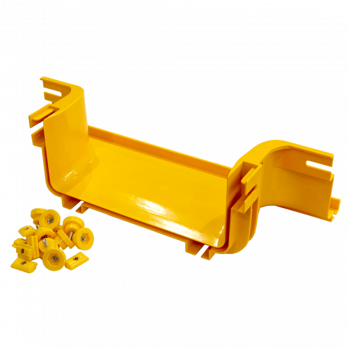 Боковой отвод на оптический лоток, монтаж без соединителей, желтый