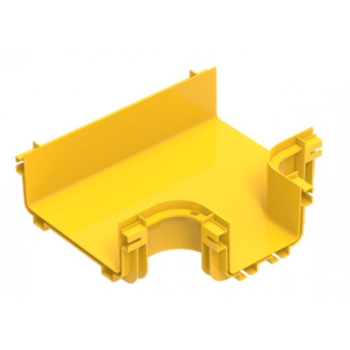 Горизонтальный отвод с лотка 240 мм на лоток 120 мм, монтаж без соединителей, желтый