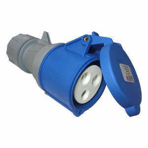 Розетка IEC 309 однофазная, 32A, 250V, разборная, синяя