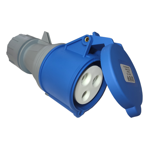 Розетка IEC 309 однофазная, 32A, 250V, разборная, синяя
