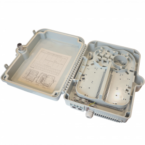 Настенный распределительный бокс на 24 волокна, наружной установки, IP65
