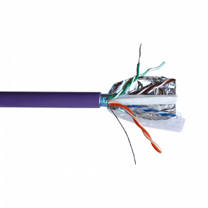 Кабель TWT FTP, 4 пары, Кат.6, нг(А)-LS, IEC 60332-3, 305 метров, фиолетовый