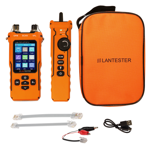 Кабельный тестер с измерением длины, трассировкой кабельных линий, измерением оптической мощности и определением POE, цветной