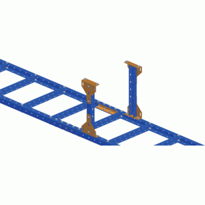 Скоба фиксирующая для стального лестничного лотка, серая