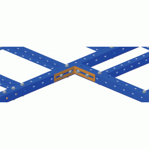 Соединитель угловой 100 мм для стального лестничного лотка, серый