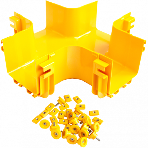 Х-соединитель оптического лотка, монтаж без соединителей, желтый