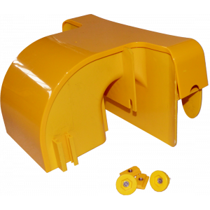 Спуск кабельный под лоток 120 мм с крышкой, желтый