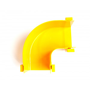 Горизонтальный поворот 90° оптического лотка, монтаж без соединителей, желтый