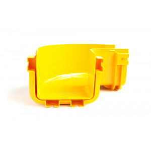 Горизонтальный поворот 90° оптического лотка, монтаж без соединителей, желтый