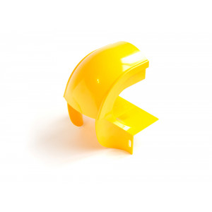 Спуск кабельный под трубу, с крышкой, желтый