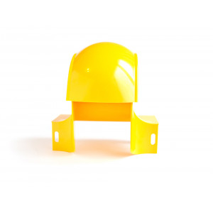 Спуск кабельный под трубу, с крышкой, желтый