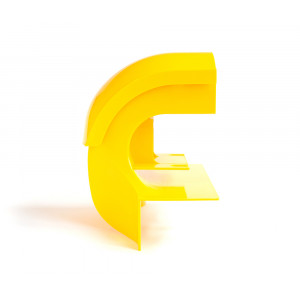 Спуск кабельный под трубу, с крышкой, желтый