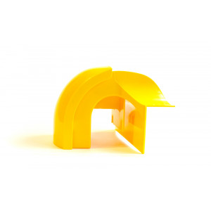 Спуск кабельный под трубу, с крышкой, желтый