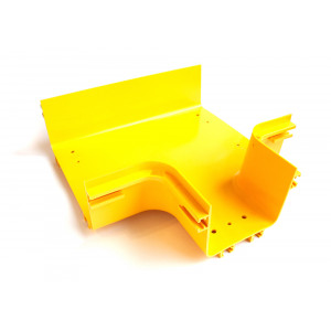 Горизонтальный отвод с лотка 240 мм на лоток 120 мм, желтый