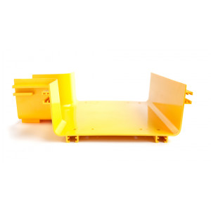 Горизонтальный отвод с лотка 240 мм на лоток 120 мм, желтый