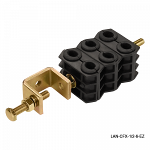 Комплект крепления для коаксиальных кабелей, со струбциной