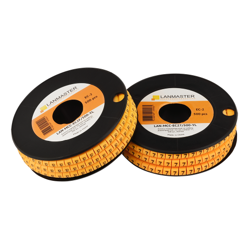 Клипса маркировочная на кабель диаметром 3.6–7.4 мм, 500 шт., желтая