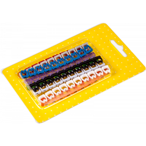 Набор цветных маркировочных кабельных клипс с цифрами, для кабелей диаметром до 5.5 мм