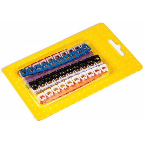 Набор цветных маркировочных кабельных клипс с цифрами, для кабелей диаметром до 5.5 мм