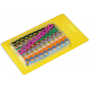 Набор цветных маркировочных кабельных клипс с цифрами, для кабелей диаметром до 6.5 мм