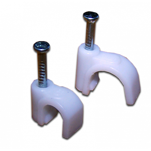 Клипса кабельная круглая, 100 шт., белая