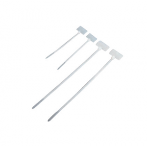 Стяжка пластиковая нейлоновая с площадкой для маркировки, белая, 100шт