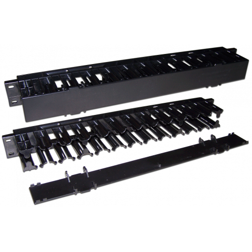 Кабельный органайзер 19" пластиковый, c крышкой, 1U