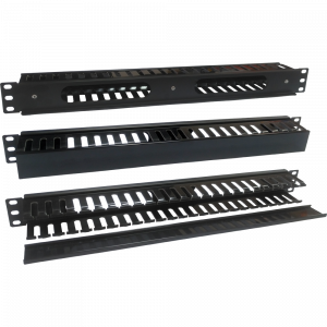 Кабельный органайзер 19" на 24 порта пластиковый, c крышкой, 1U