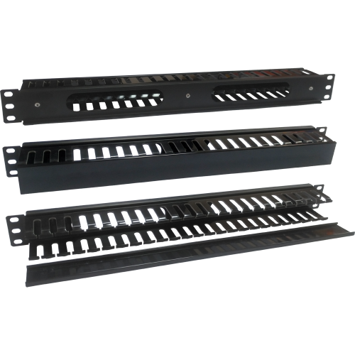 Кабельный органайзер 19" на 24 порта пластиковый, c крышкой, 1U