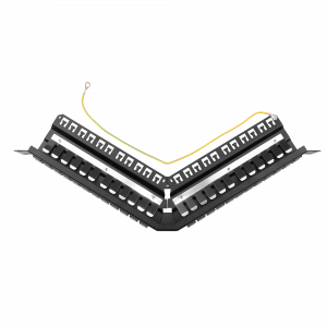 Патч-панель наборная 19" угловая со шторками, экранированная, 24 порта, 1U