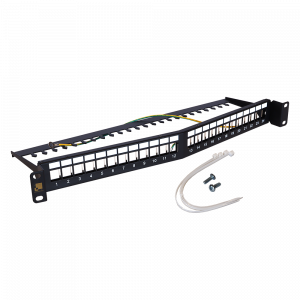 Патч-панель наборная 19" угловая заглубленная, экранированная, 24 порта, 1U