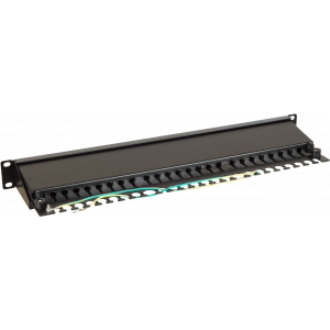 Патч-панель LANMASTER 24 порта с индикаторами, STP, кат.5E, 1U