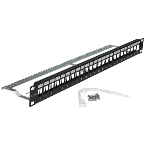 Патч-панель TWT наборная, 24 порта, STP, 1U