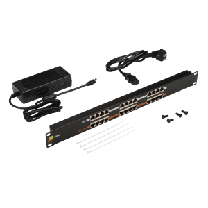 Панель POE 19", 12 портов, с одним блоком питания 48V, 120W