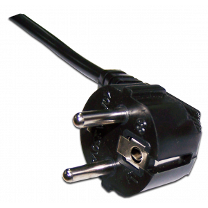 Шнур питания C19-Schuko угловая, 3х1.5, 220В, 16А, черный