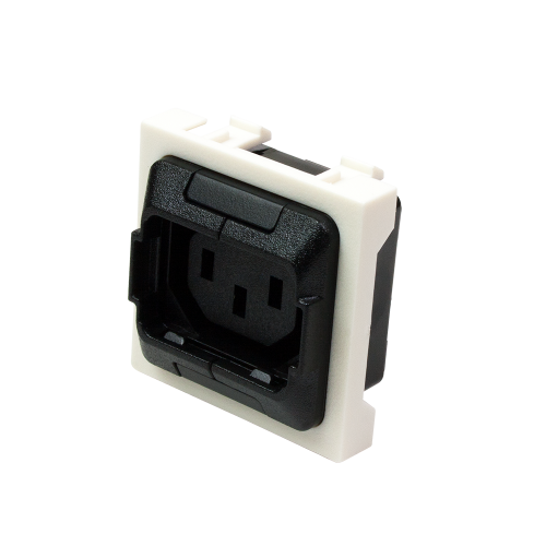 Гнездо IEC 60320 C13 с блокировкой, 10A, 250V, формата Mosaic, 45x45 мм
