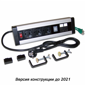 Блок розеток: 3 эл. модуля, 2 USB модуля, 2 порта кат.6