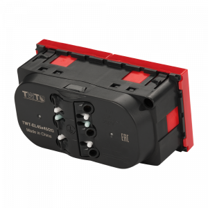 Модуль розеточный Mosaic двойной 45х90 мм с заземлением и шторками, безвинтовое подключение