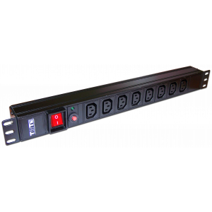 Блок розеток 19" 8 шт. C13, 10A 250V, без шнура питания