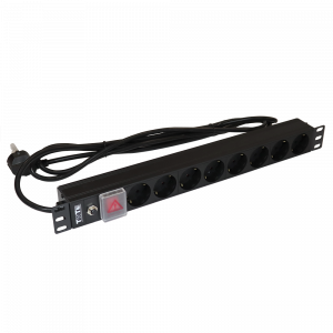 Блок розеток 19" 8 шт., 16A 250V