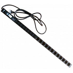 Вертикальный блок розеток, 12xSchuko + 8xC13, 250V, 16A, шнур 3 метра, вилка Schuko