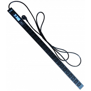 Вертикальный блок розеток, 20xC13, 250V, 16A, шнур 3 метра, вилка Schuko