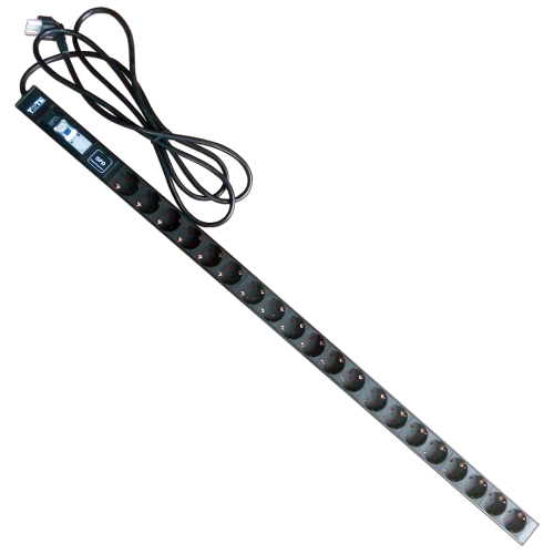 Вертикальный блок розеток, 20xSchuko, 250V, 16A, шнур 3 метра, вилка Schuko