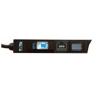 Вертикальный блок розеток, 20xC19, 250V, 16A, A/V-метр, шнур 3 метра, вилка C20