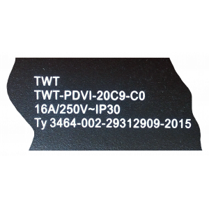 Вертикальный блок розеток, 20xC19, 250V, 16A, A/V-метр, шнур 3 метра, вилка C20