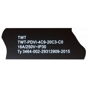 Блок розеток вертикальный, 1-фазный с автоматом, A/V-метр, 16A / 250V, 4xC19 + 20xC13, шнур 3.0 м, разъем C20