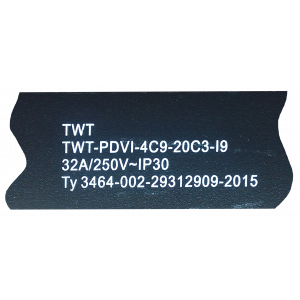 Блок розеток вертикальный, 1-фазный с автоматом, A/V-метр, 32A / 250V, 4xC19 + 20xC13, шнур 3.0 м, разъем IEC309